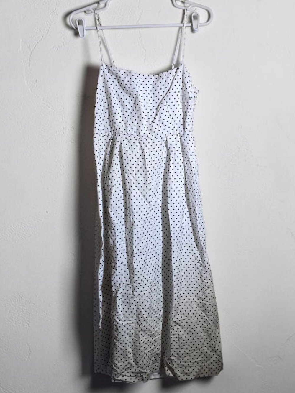 NWT Kate Spade White and Black Polka Dot Smocked Sundress Size Medium